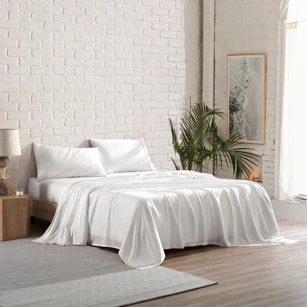 100% Eucalyptus Lyocell Bedsheet Set I White I Queen
