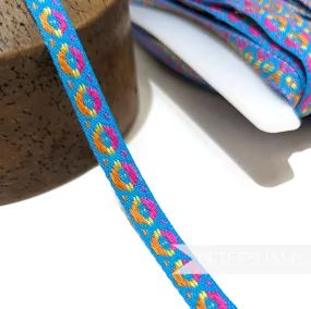 11mm Multicoloured 'XOXO' Embroidered Trim - 1m