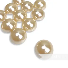 20mm Champagne Vintage Acrylic Flat Back Faux Pearls