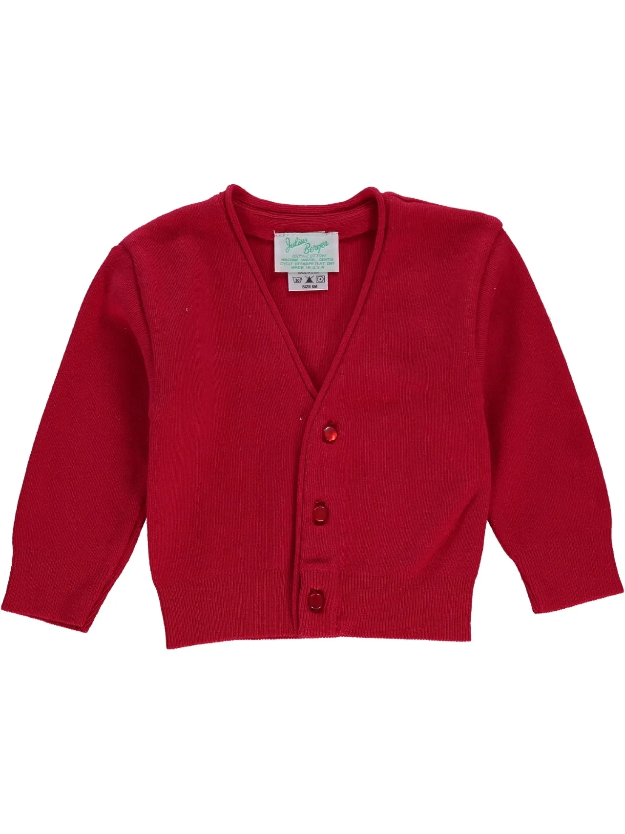257-Julius Berger Cotton Cashmere Red Baby & Toddler Boy Cardigan