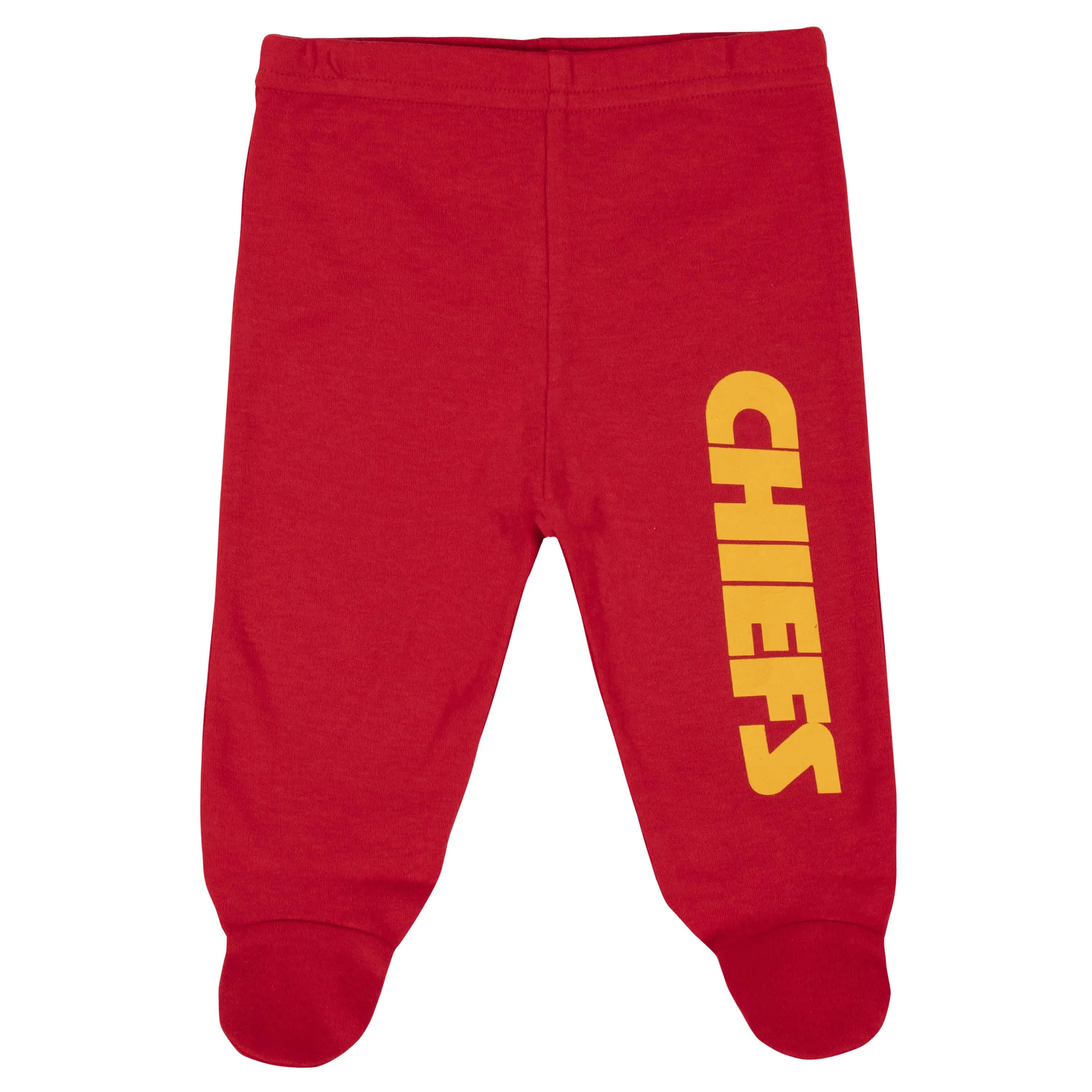 3-Piece Baby Boys Kansas City Chiefs Bodysuit, Footed Pant, and Cap Set
