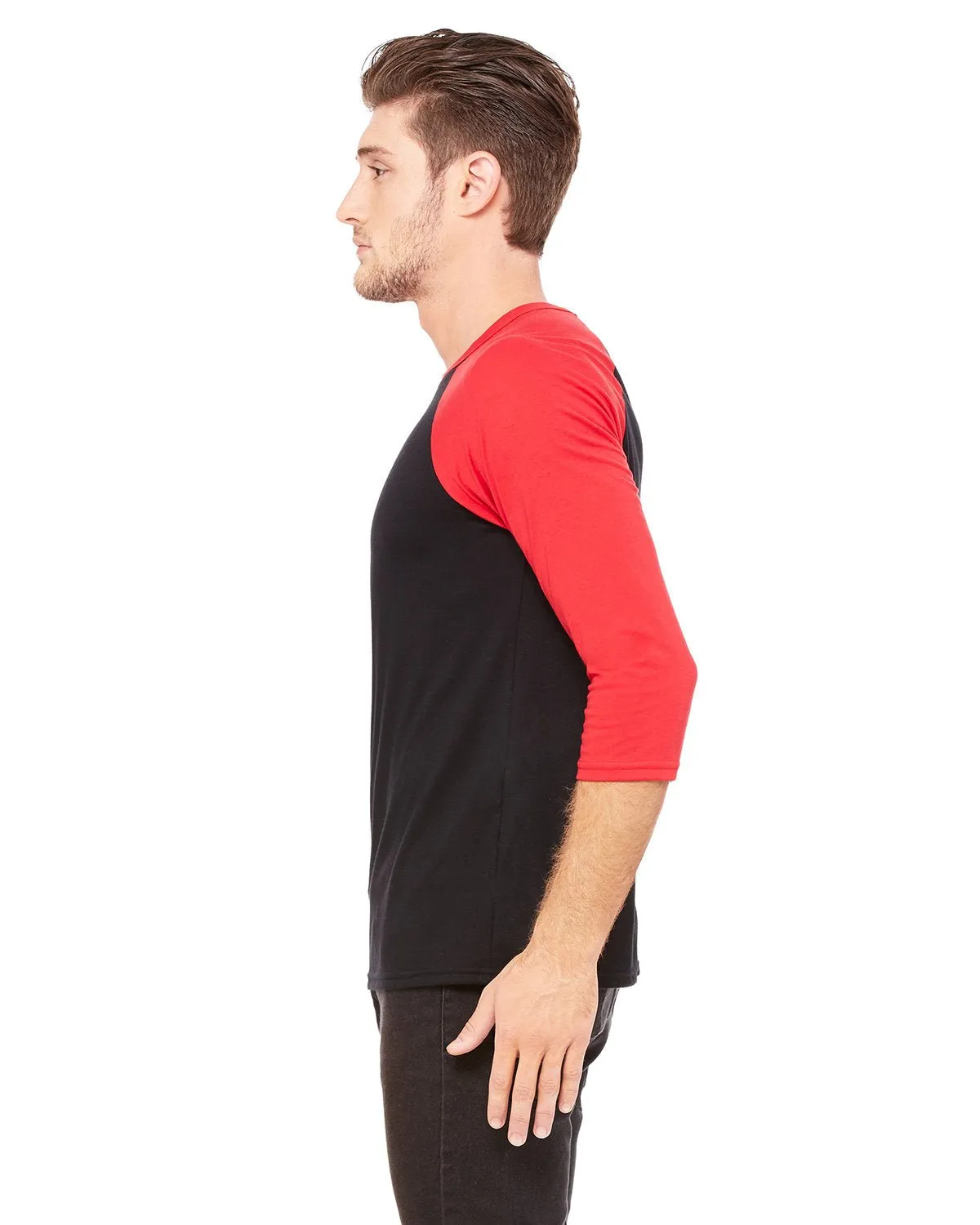 3200-Bella   Canvas-BLACK/ RED