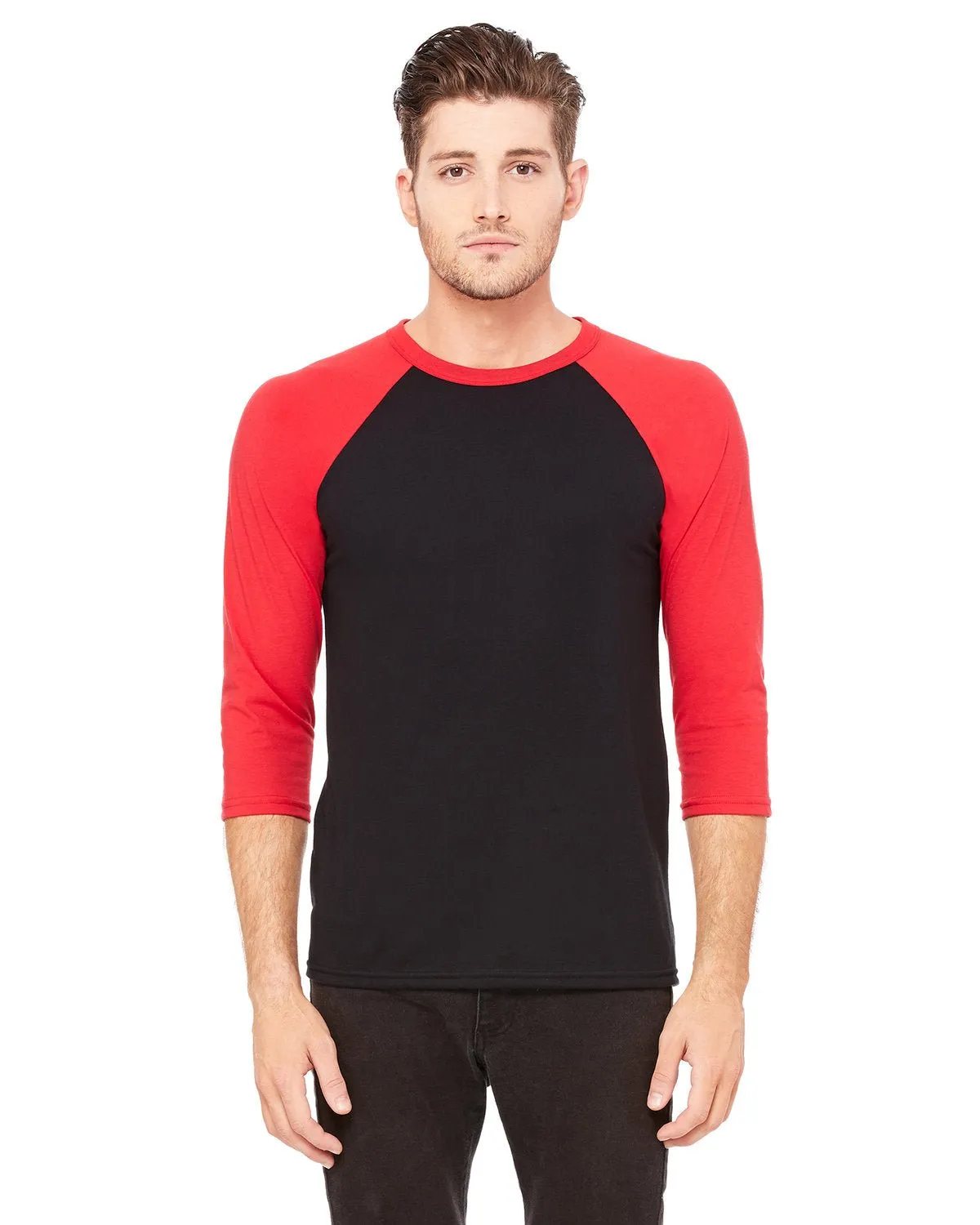 3200-Bella   Canvas-BLACK/ RED