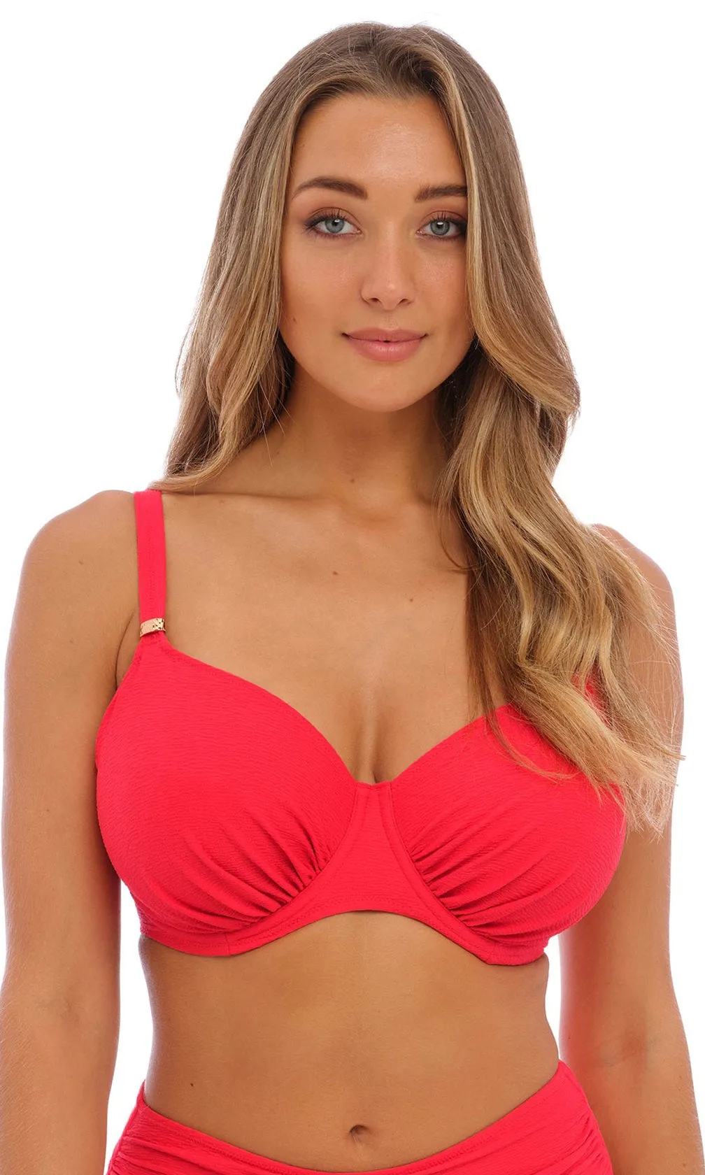 Almeria Watermelon UW Gathered Full Cup Bikini Top