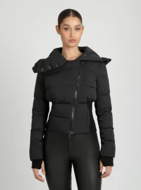 Asymmetrical Puffer Jacket Black