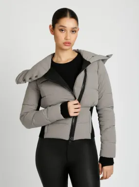 Asymmetrical Puffer Jacket Graphite