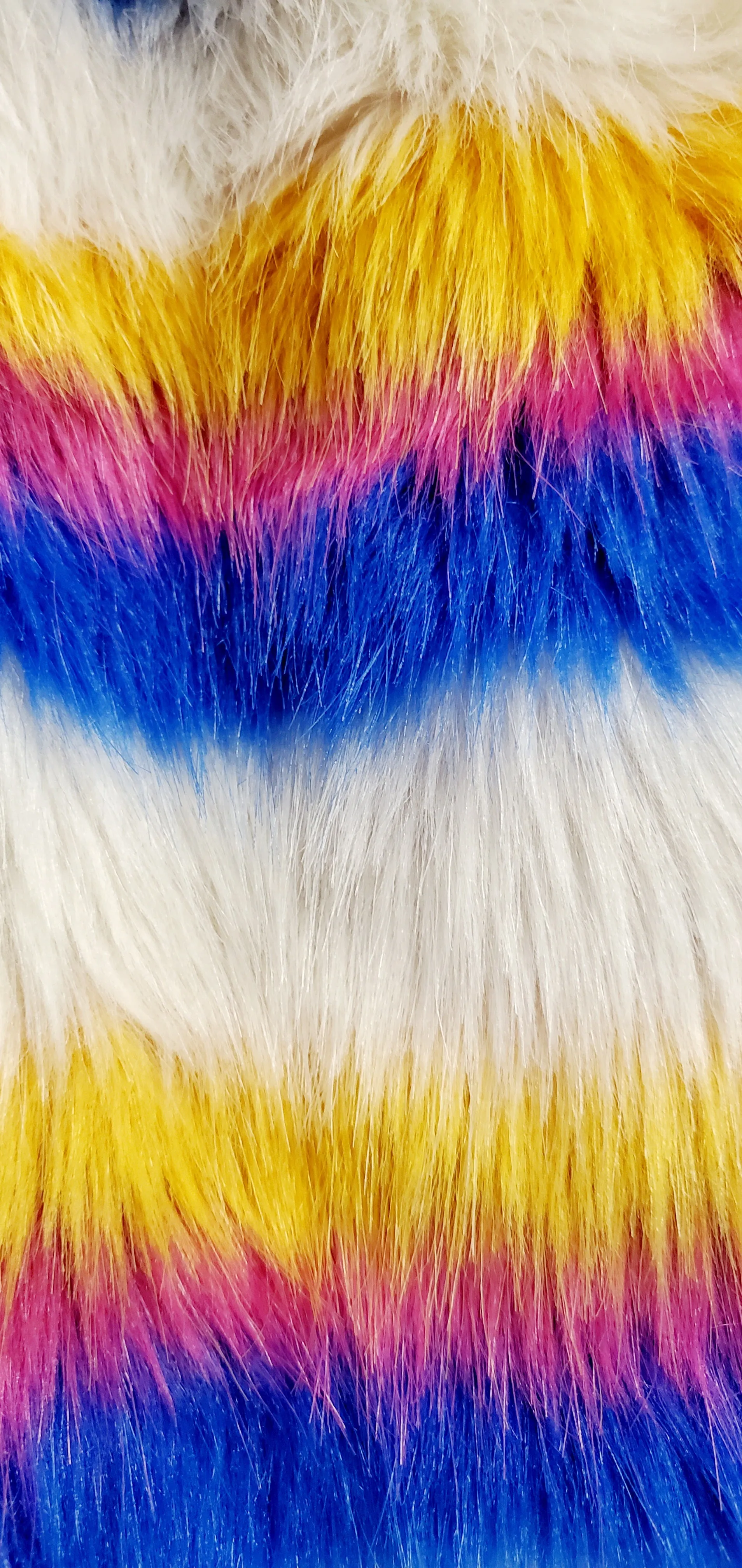 AURORA-Multi-colored Faux Fur Coat with Ombre Chain and Drop Bead Sleeve Details