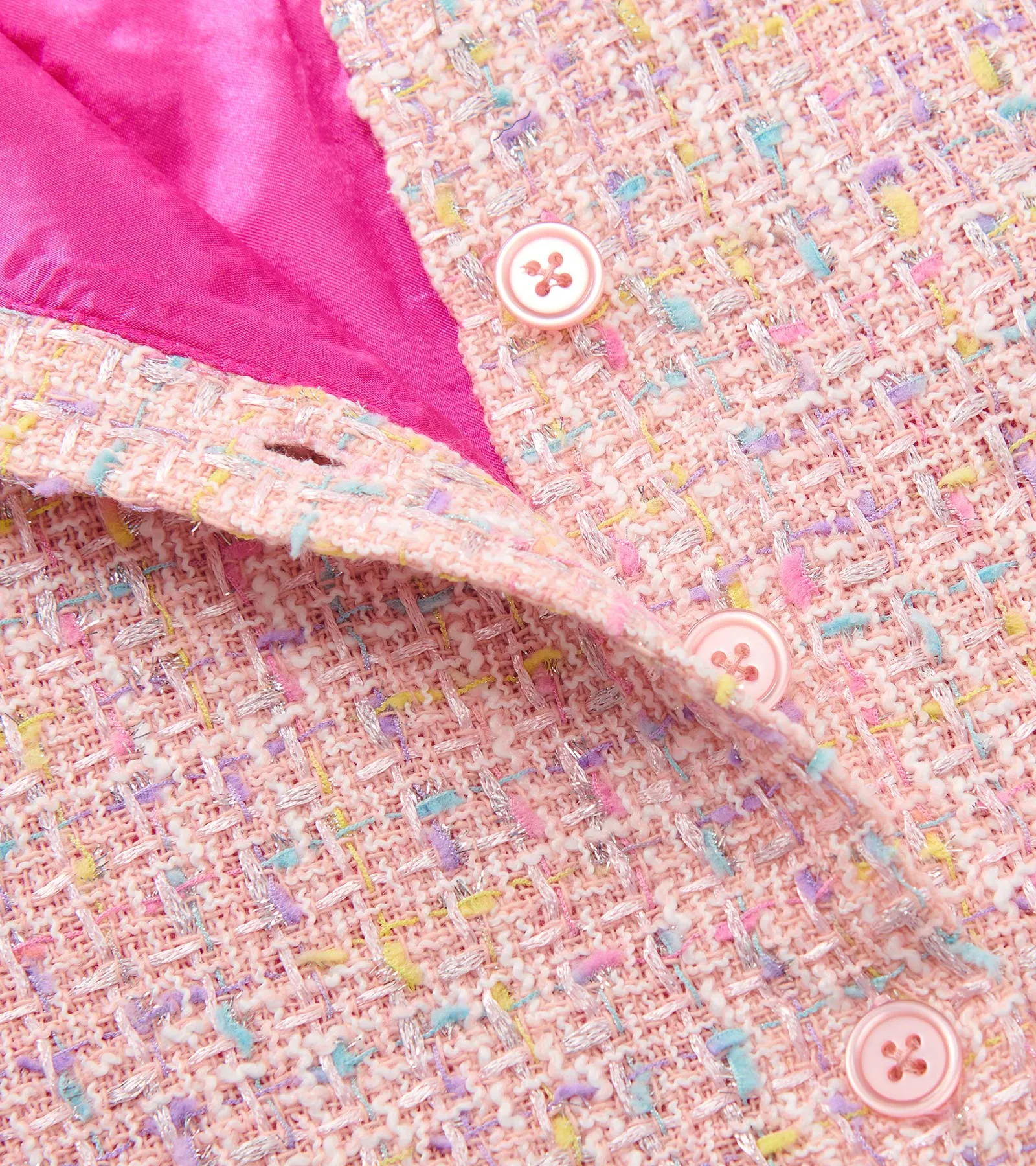 Baby & Toddler Girls Aurora Pink Tweed Faux Fur Trim Dress