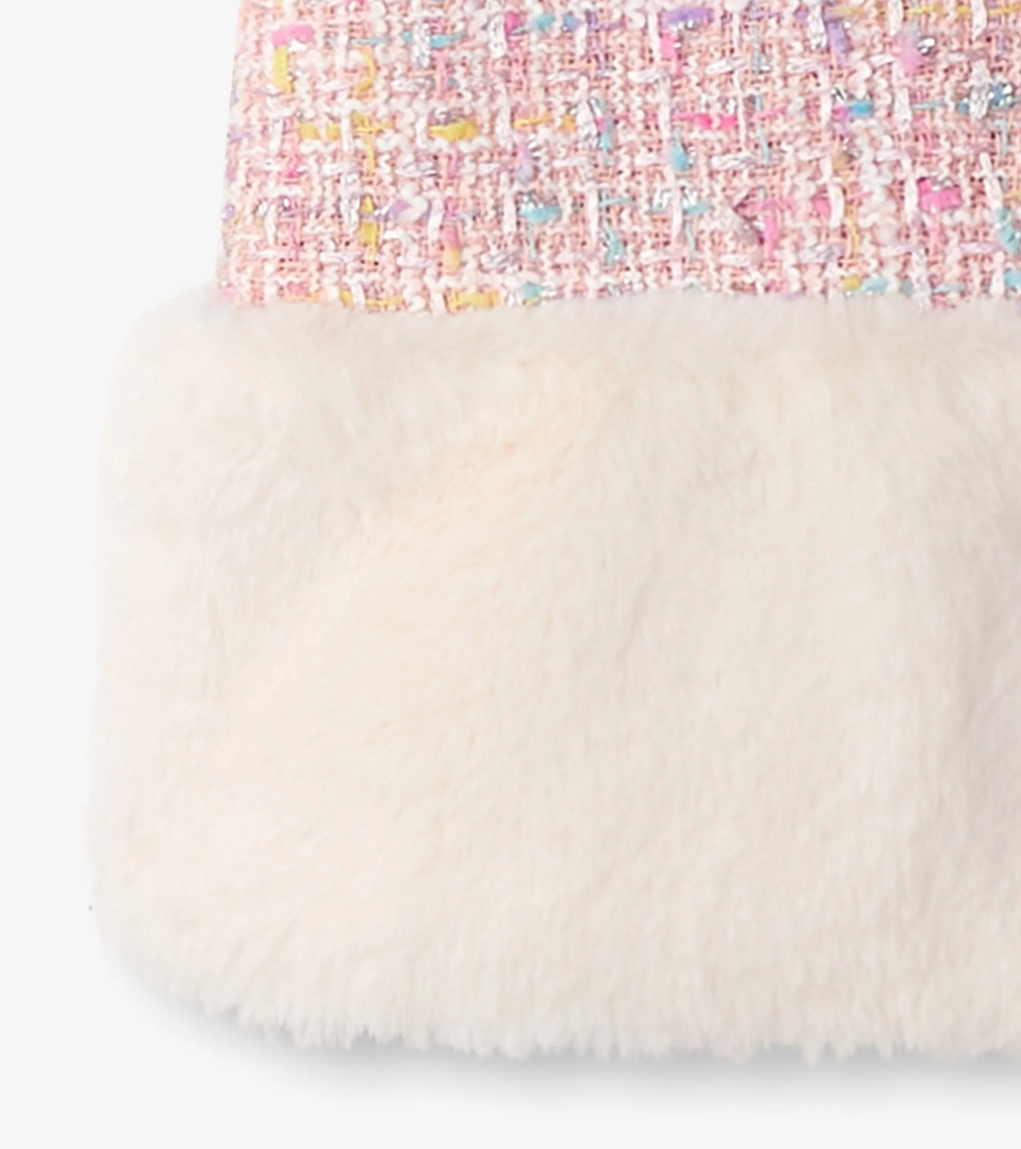 Baby & Toddler Girls Aurora Pink Tweed Faux Fur Trim Dress