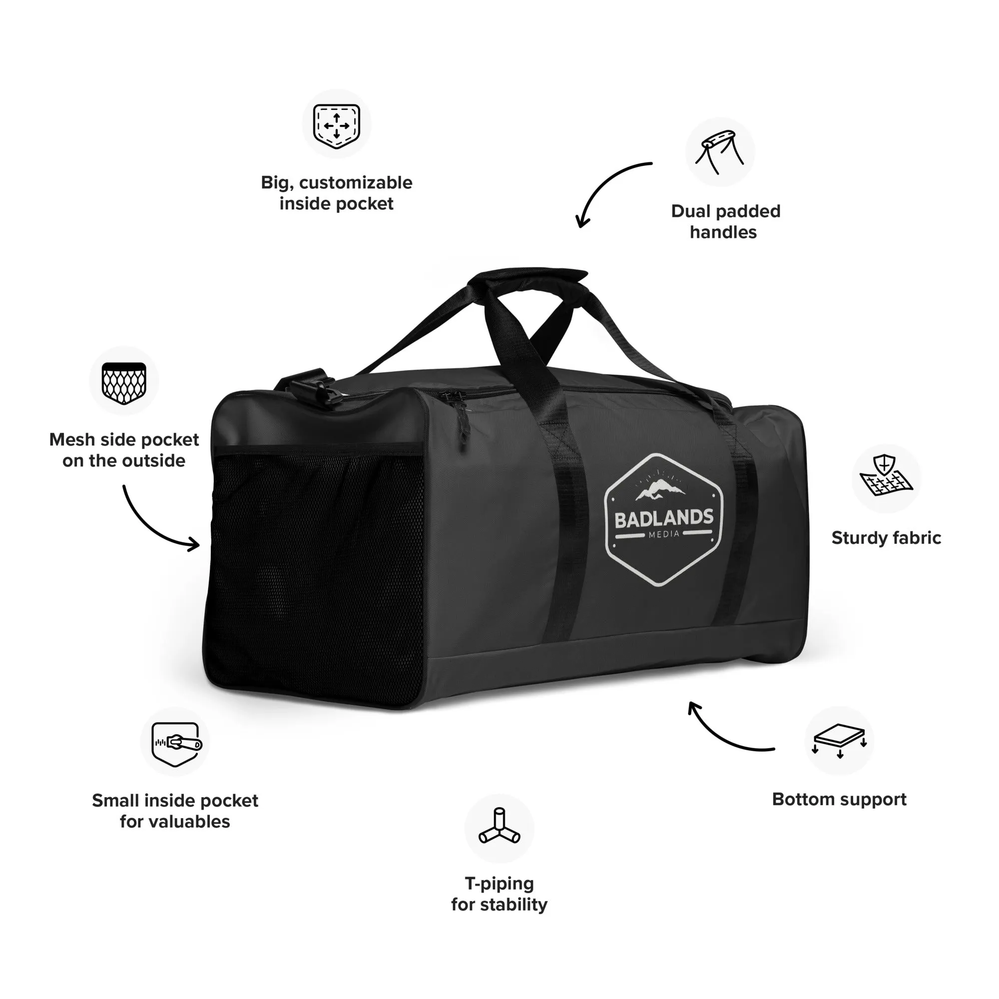 Badlands Extra Large Duffle Bag in charcoal