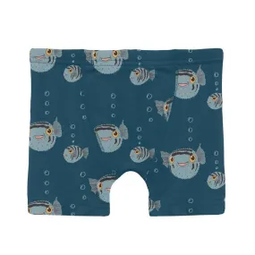 Bamboo Boxer Brief - Peacock Puffer Family