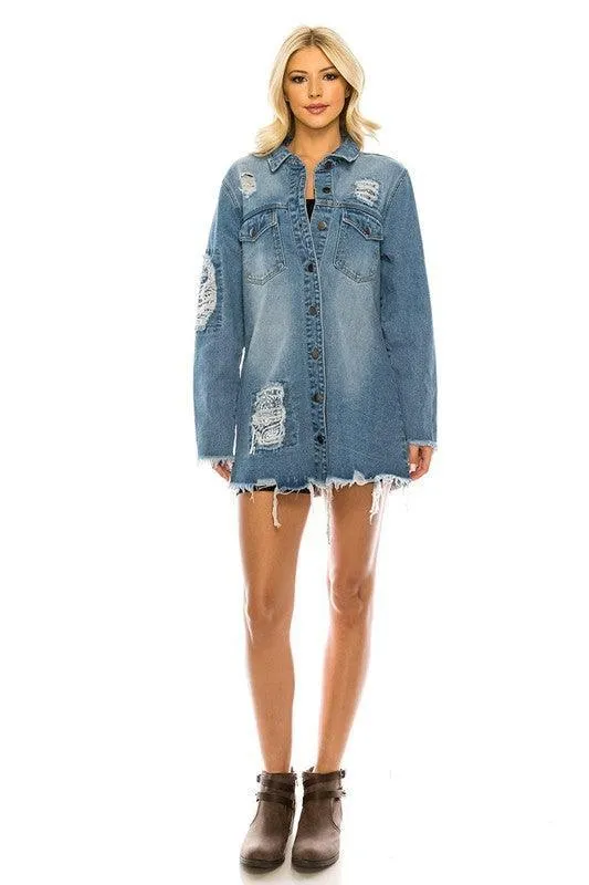 BANDANA DENIM JEAN JACKET