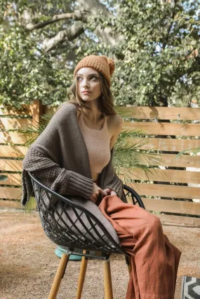 Bat Sleeve Knit Cardigan (Mocha)
