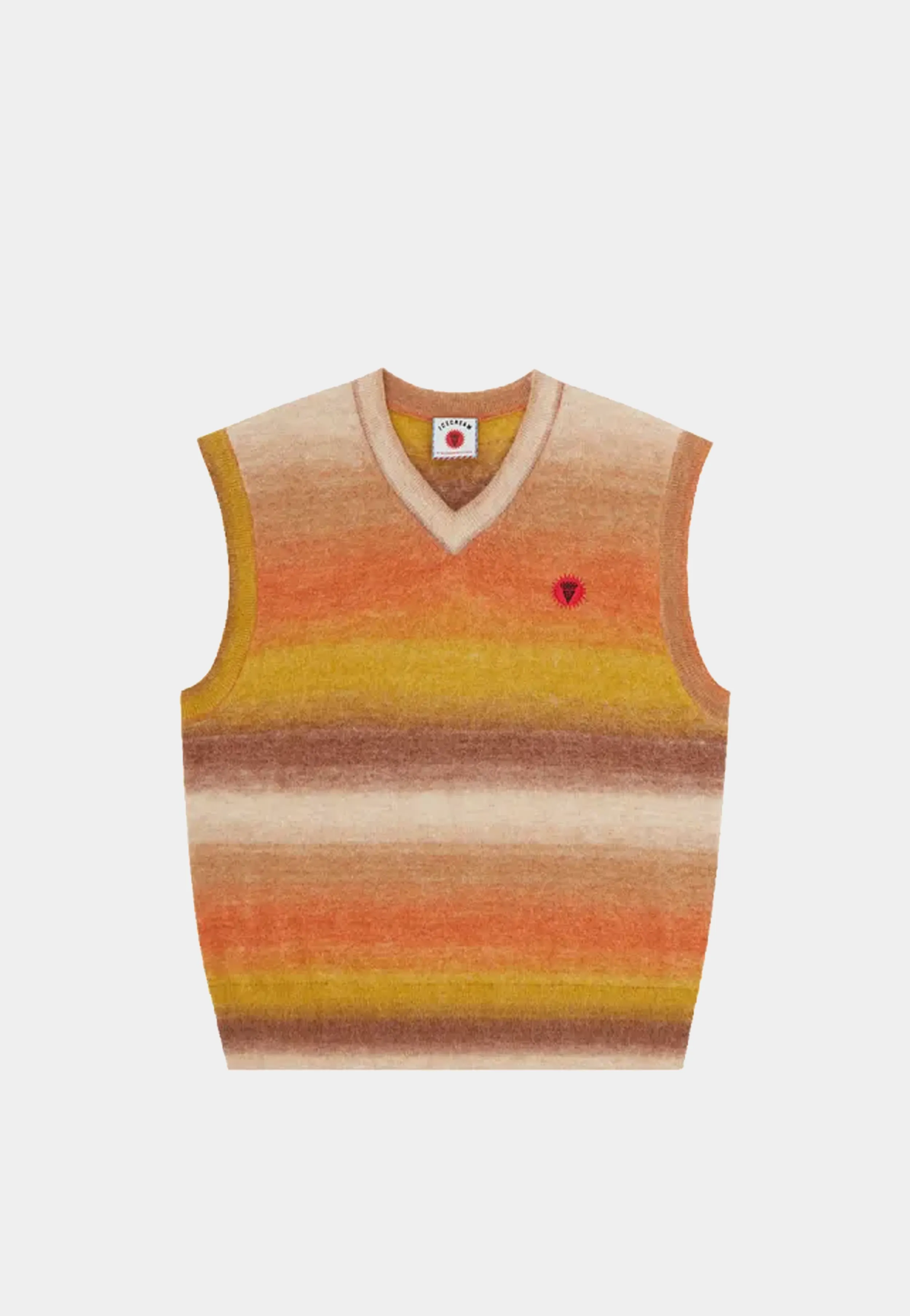 Bbc Striped Knitted Vest Yellow/Brown