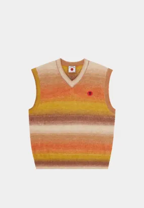 Bbc Striped Knitted Vest Yellow/Brown