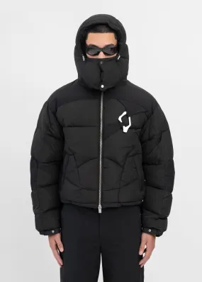 BLACK ABSTRACT DOWN PUFFER