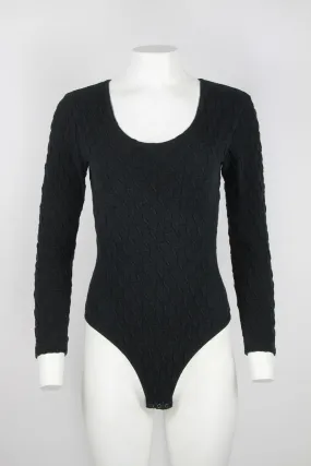 Black textured bodysuit - S/M