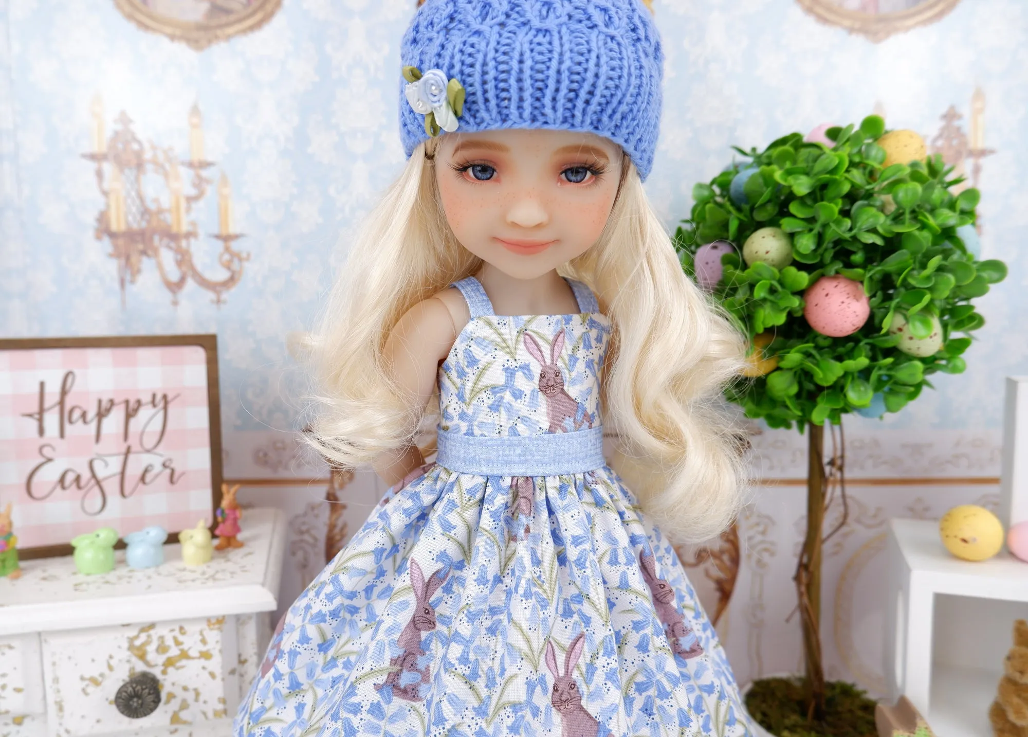 Bluebell Bunny - dress and sweater set with shoes for Ruby Red Fashion Friends doll
