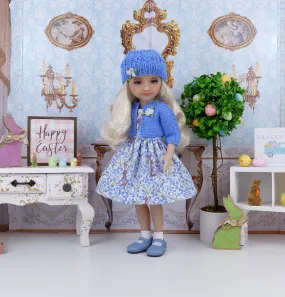 Bluebell Bunny - dress and sweater set with shoes for Ruby Red Fashion Friends doll