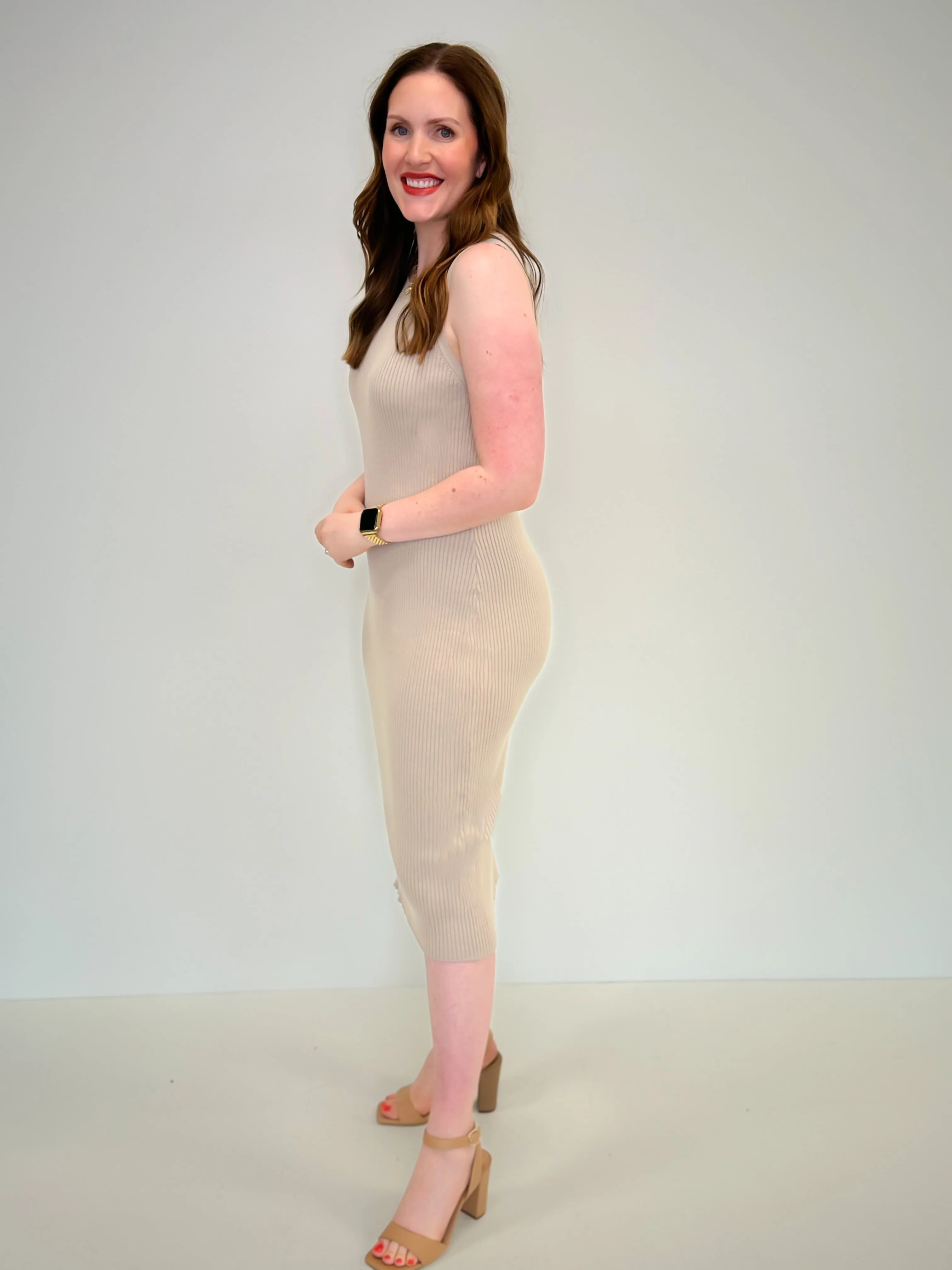 Briar Ribbed Dress - Lizard Grey