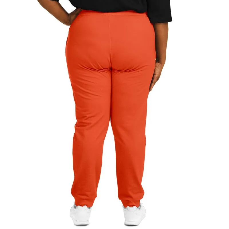 Bright Red Orange Joggers | Unisex | with PLUS sizes | Bright Pure Red Orange | C0M88Y100K0