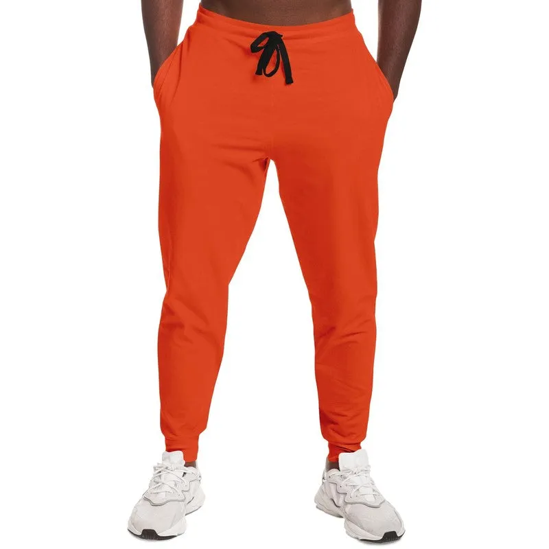 Bright Red Orange Joggers | Unisex | with PLUS sizes | Bright Pure Red Orange | C0M88Y100K0