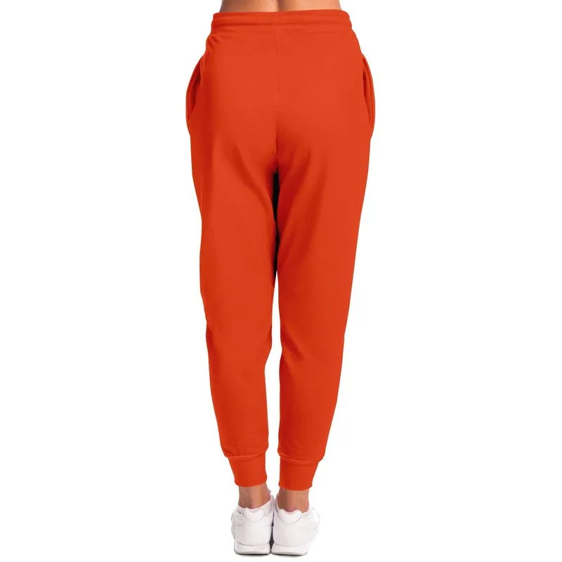 Bright Red Orange Joggers | Unisex | with PLUS sizes | Bright Pure Red Orange | C0M88Y100K0