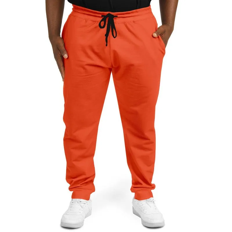 Bright Red Orange Joggers | Unisex | with PLUS sizes | Bright Pure Red Orange | C0M88Y100K0