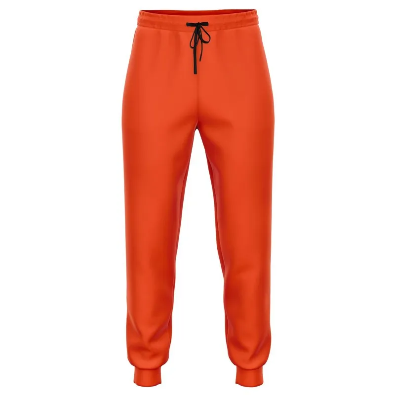 Bright Red Orange Joggers | Unisex | with PLUS sizes | Bright Pure Red Orange | C0M88Y100K0