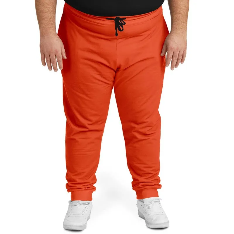 Bright Red Orange Joggers | Unisex | with PLUS sizes | Bright Pure Red Orange | C0M88Y100K0