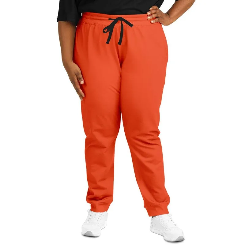 Bright Red Orange Joggers | Unisex | with PLUS sizes | Bright Pure Red Orange | C0M88Y100K0