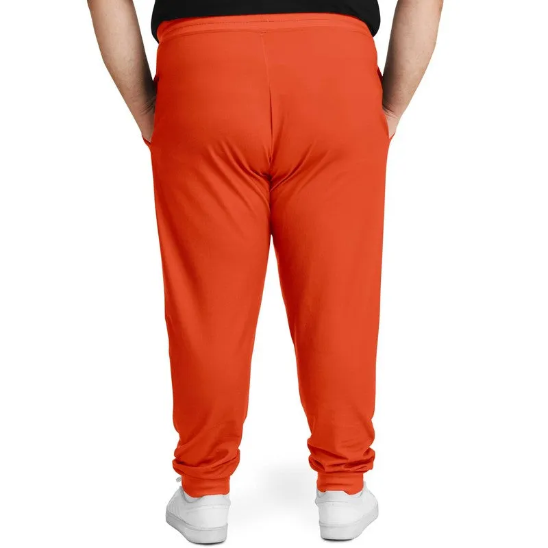 Bright Red Orange Joggers | Unisex | with PLUS sizes | Bright Pure Red Orange | C0M88Y100K0