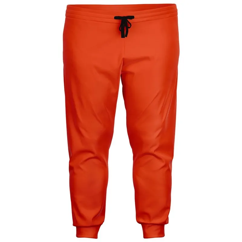 Bright Red Orange Joggers | Unisex | with PLUS sizes | Bright Pure Red Orange | C0M88Y100K0