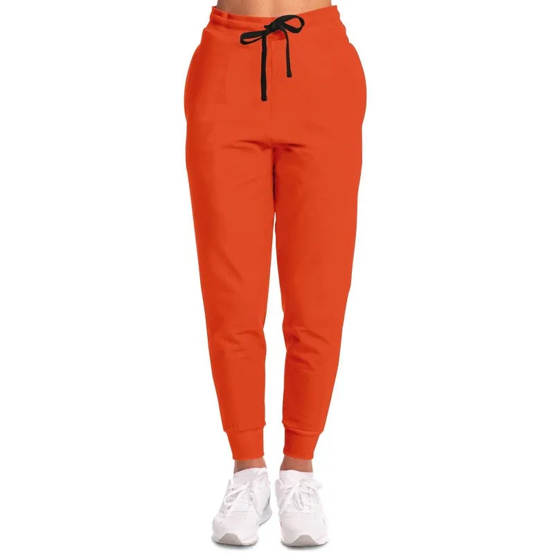 Bright Red Orange Joggers | Unisex | with PLUS sizes | Bright Pure Red Orange | C0M88Y100K0
