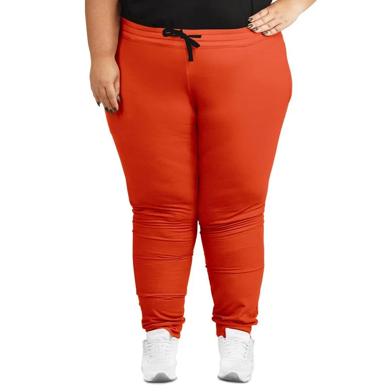 Bright Red Orange Joggers | Unisex | with PLUS sizes | Bright Pure Red Orange | C0M88Y100K0