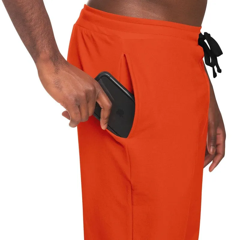 Bright Red Orange Joggers | Unisex | with PLUS sizes | Bright Pure Red Orange | C0M88Y100K0