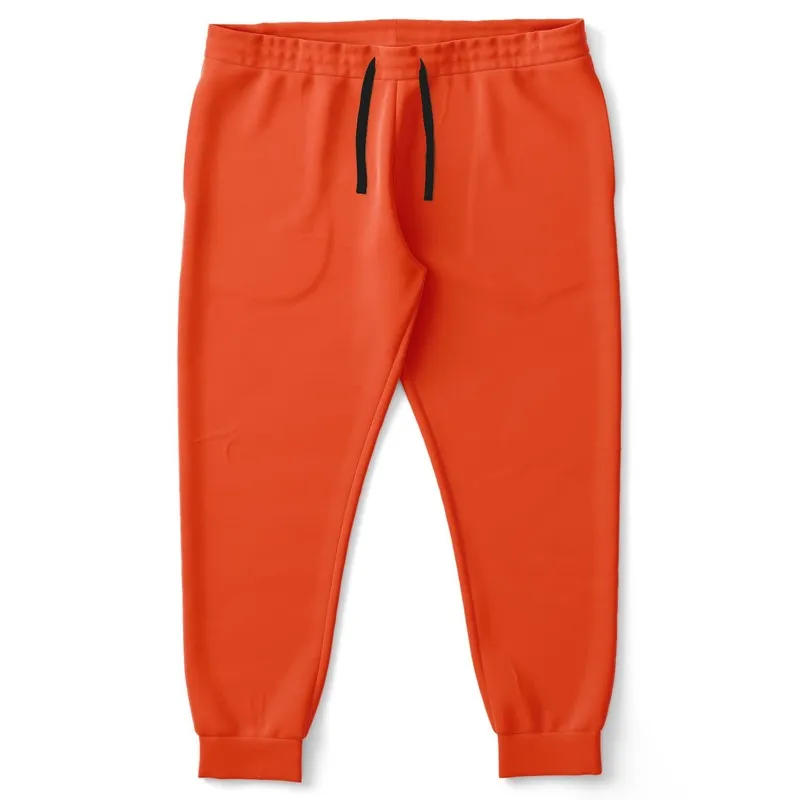 Bright Red Orange Joggers | Unisex | with PLUS sizes | Bright Pure Red Orange | C0M88Y100K0