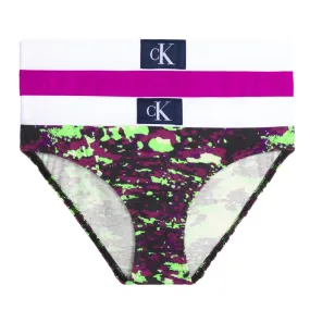 Calvin Klein Girls CK Monogram Patch 2Pk Bikini - CKglitchedfloweraop/Dychessplum