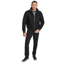 Calvin Klein Men's Wool Bomber Jacket With Knit Trim Black Medium