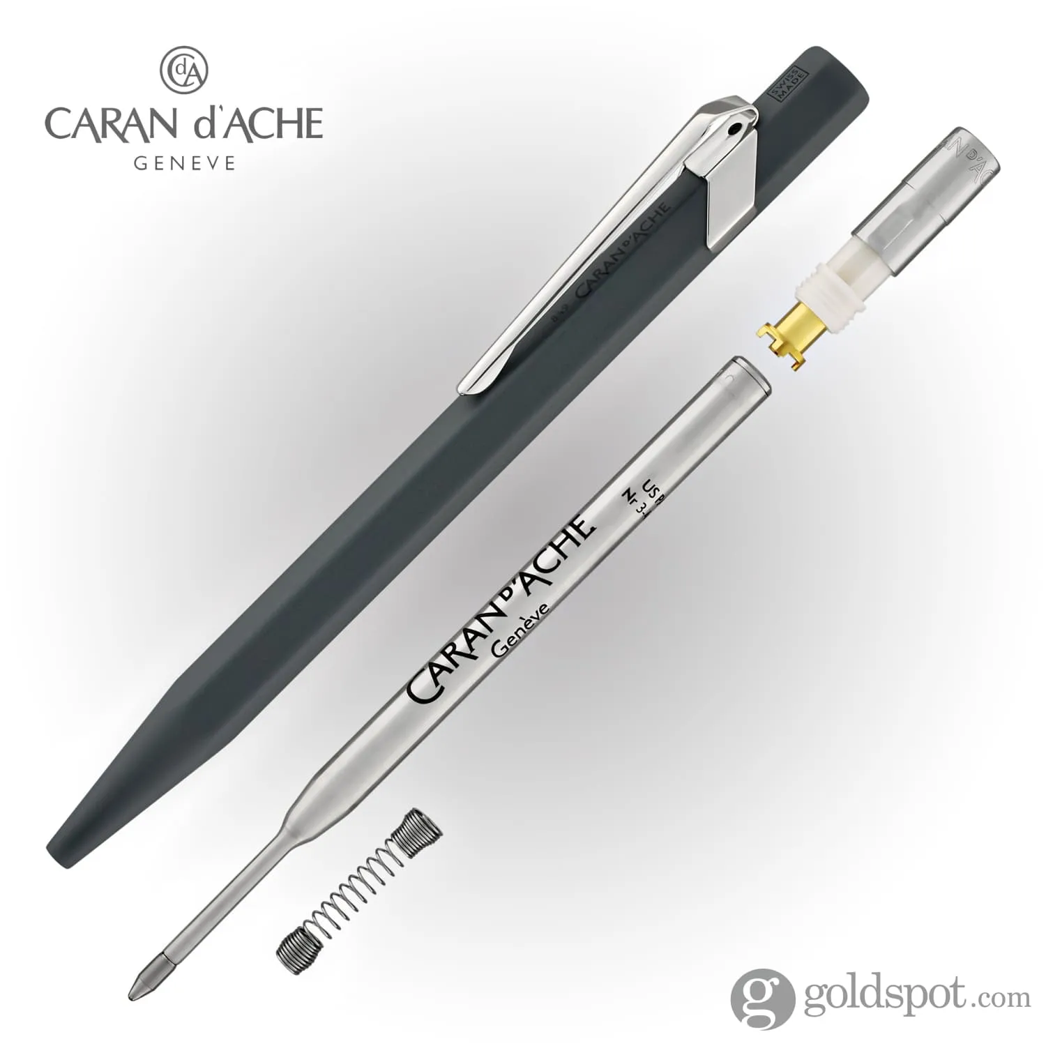 Caran d'Ache 849 Metal Ballpoint Pen in Anthracite Grey