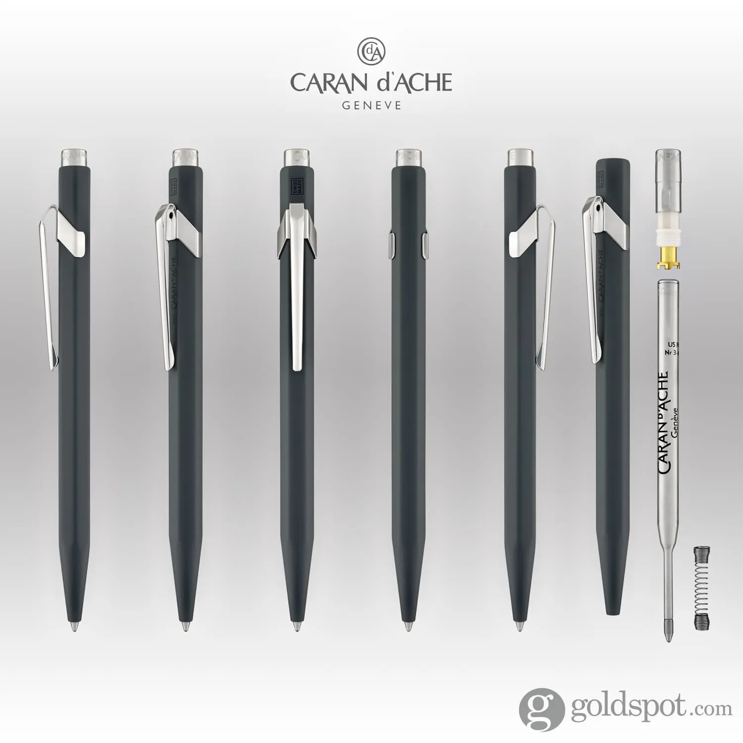Caran d'Ache 849 Metal Ballpoint Pen in Anthracite Grey