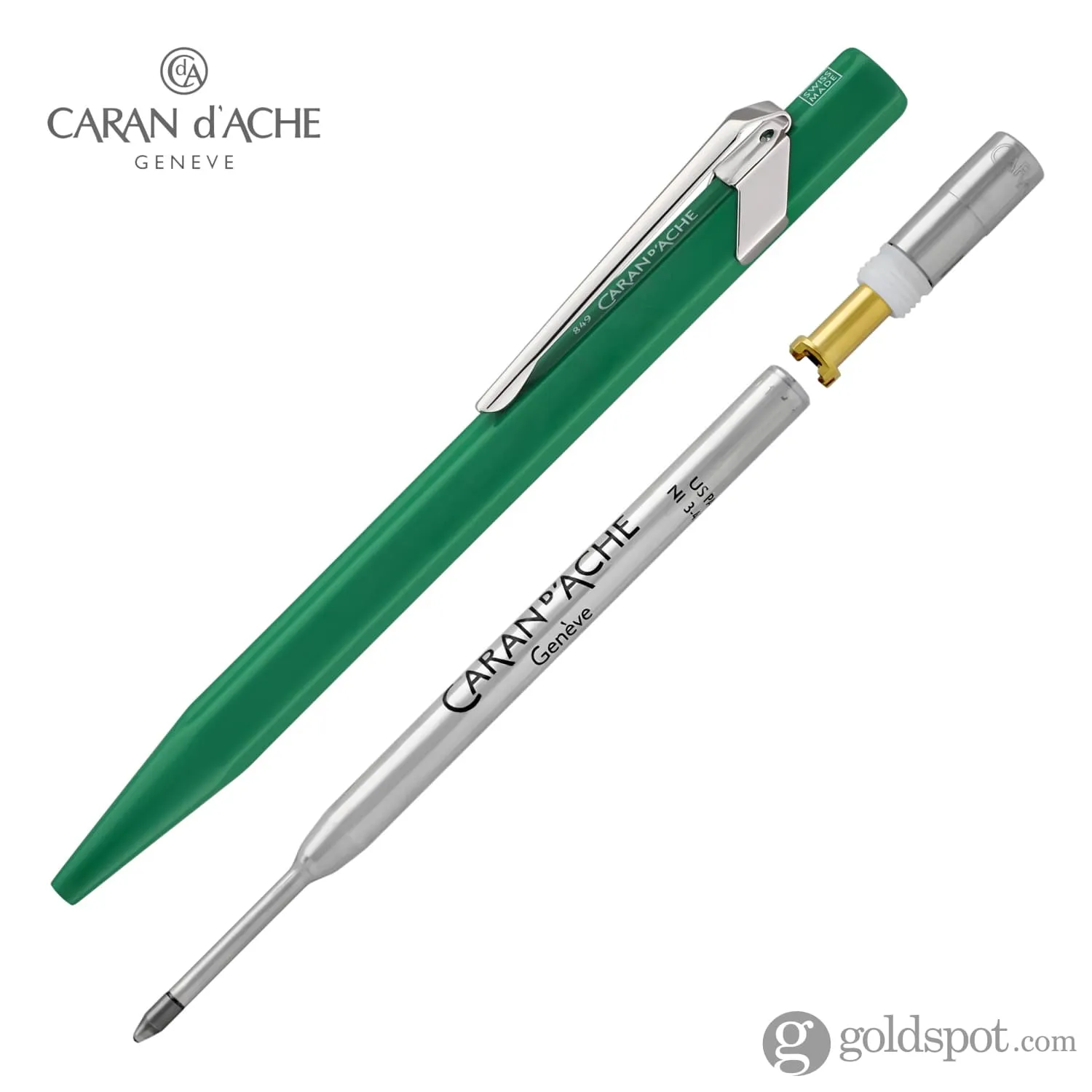 Caran d'Ache 849 Metal Collection Ballpoint Pen in Green