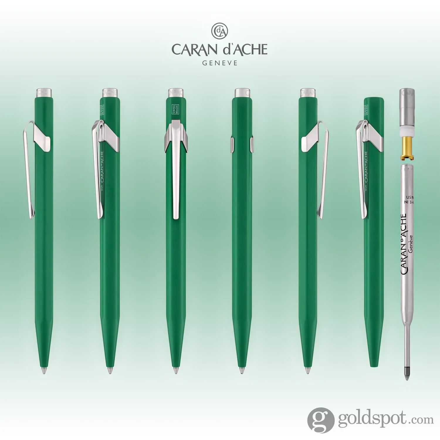 Caran d'Ache 849 Metal Collection Ballpoint Pen in Green