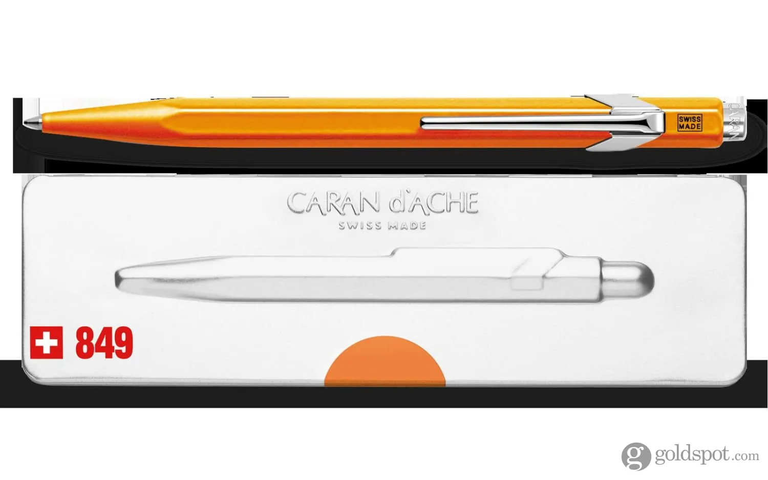 Caran d'Ache 849 Popline Ballpoint Pen in Fluorescent Orange