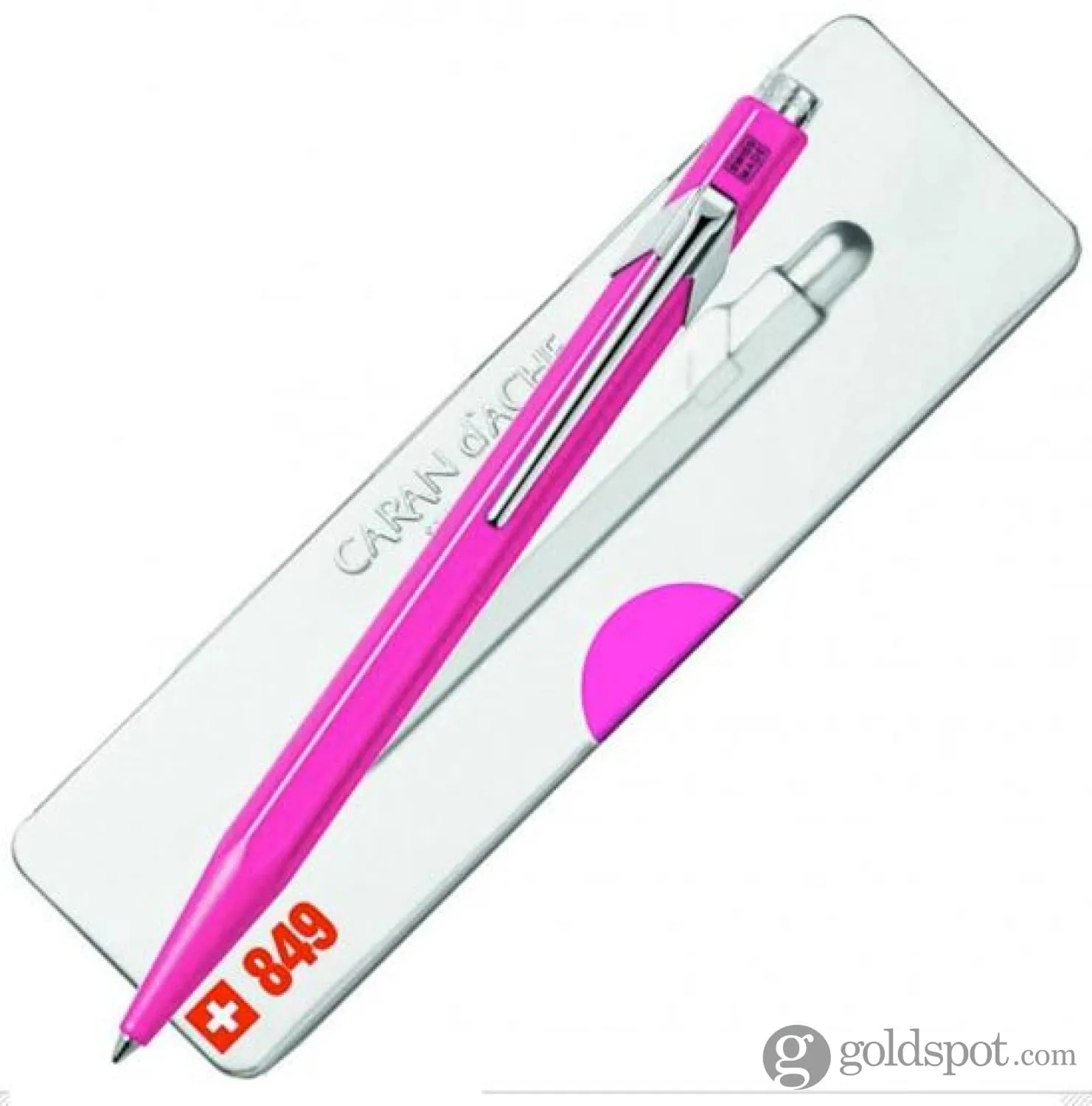 Caran d'Ache 849 Popline Ballpoint Pen in Fluorescent Pink