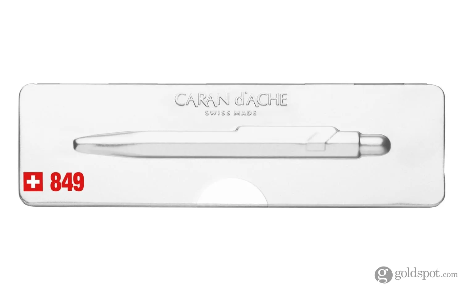 Caran d'Ache 849 Popline Ballpoint Pen in White with Holder