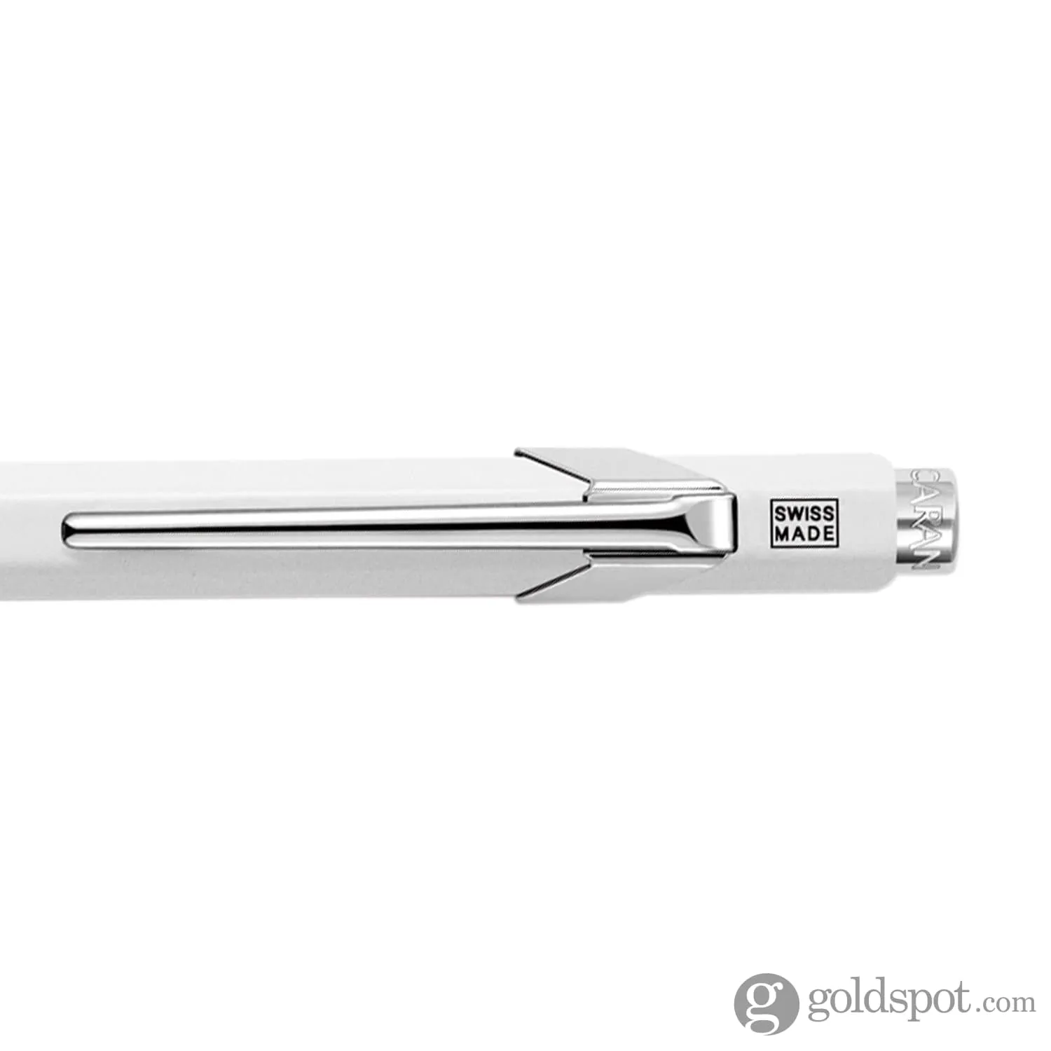 Caran d'Ache 849 Popline Ballpoint Pen in White with Holder
