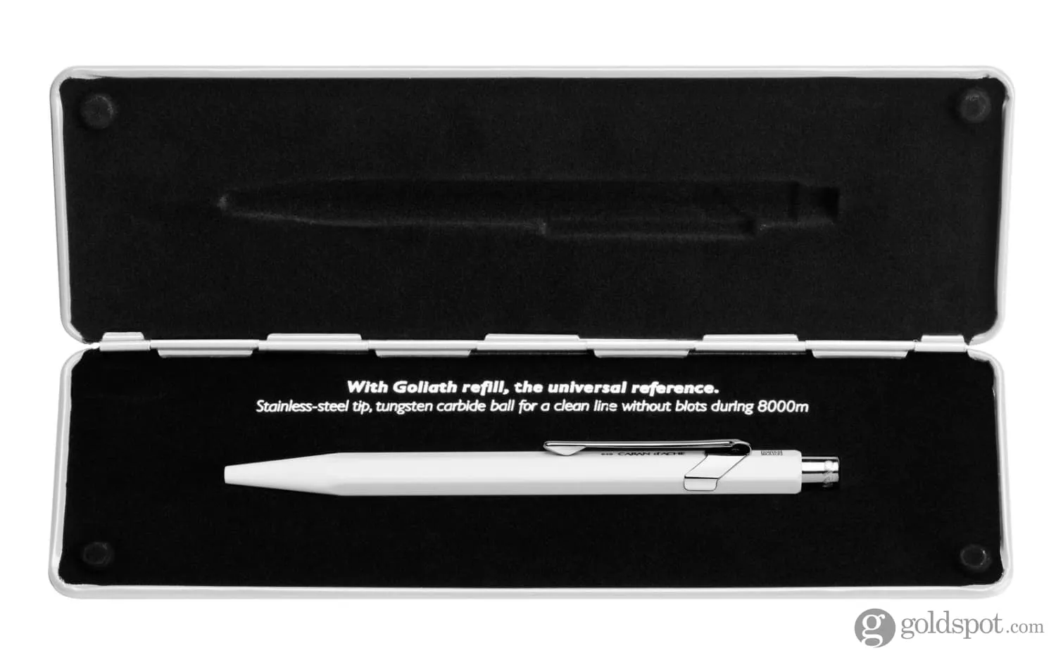 Caran d'Ache 849 Popline Ballpoint Pen in White with Holder