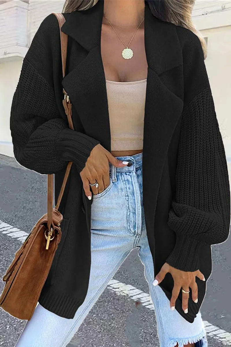 CG0547 Knitted Mid Length Cardigan