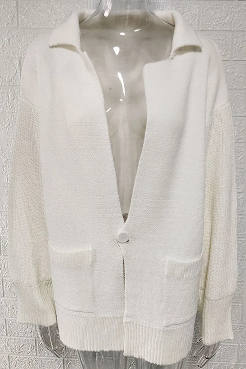 CG0547 Knitted Mid Length Cardigan